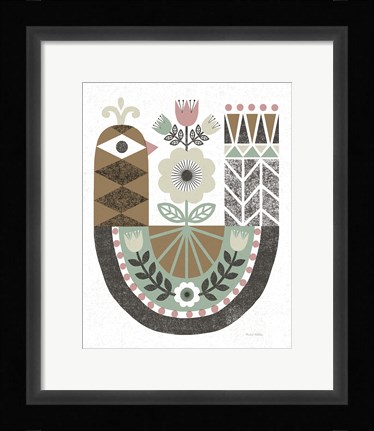 Framed Folk Lodge Bird Hygge Print