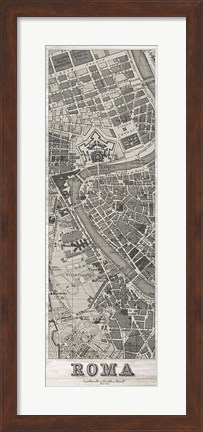 Framed Roma Map Panel in Wood Print