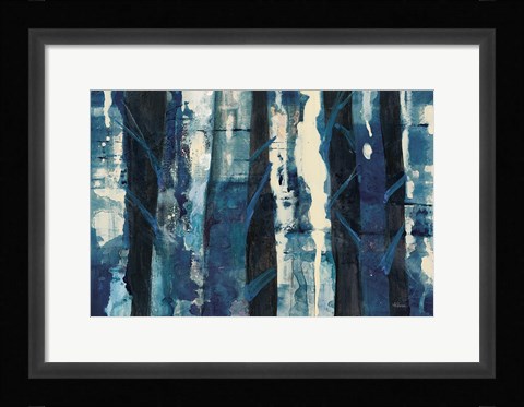 Framed Deep Woods III Indigo Print