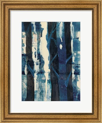 Framed Deep Woods II Indigo Print