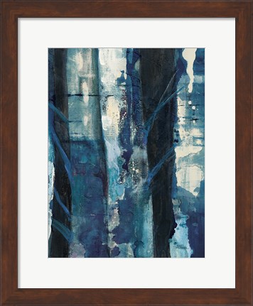Framed Deep Woods I Indigo Print