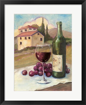 Framed Vino Toscano no Border Print