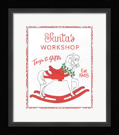 Framed Chalkboard Christmas Signs I on White Print