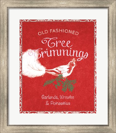 Framed Chalkboard Christmas Signs III on Red Print