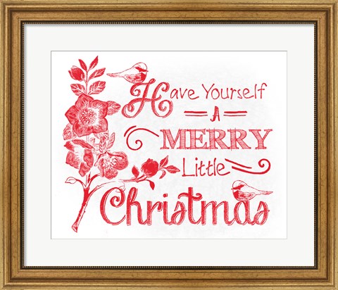 Framed Chalkboard Christmas Sayings V on white Print
