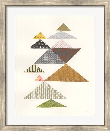 Framed Modern Abstract Triangles II Print