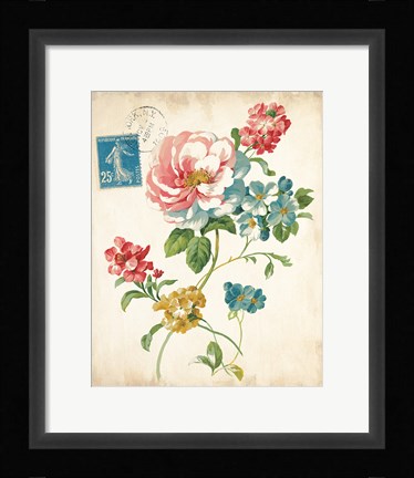 Framed Elegant Floral I Vintage v2 Print