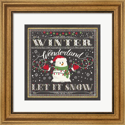 Framed Winter Wonderland III-Let It Snow Print