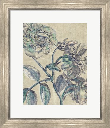 Framed Belle Fleur I Crop Linen Print