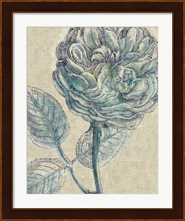 Framed Belle Fleur III Crop Linen Print