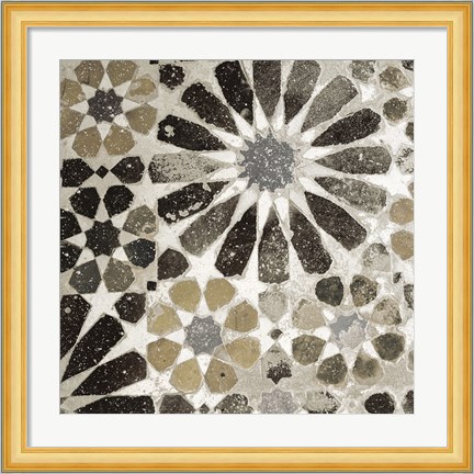 Framed Alhambra Tile III Neutral Print