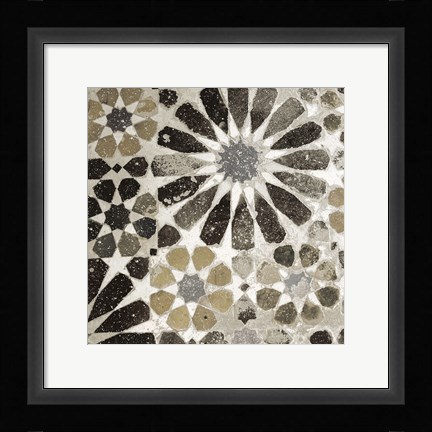 Framed Alhambra Tile III Neutral Print