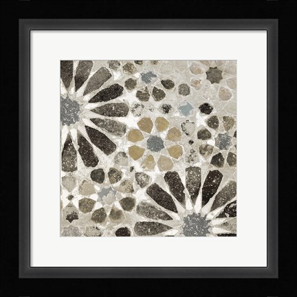 Framed Alhambra Tile II Neutral Print