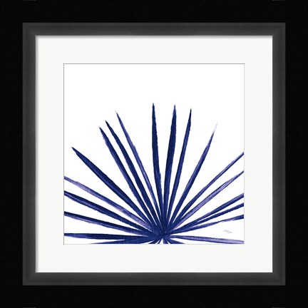 Framed Statement Palms III Indigo Print