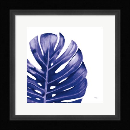 Framed Statement Palms IV Indigo Print
