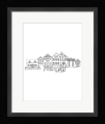 Framed Nordic Village II Vertical Print