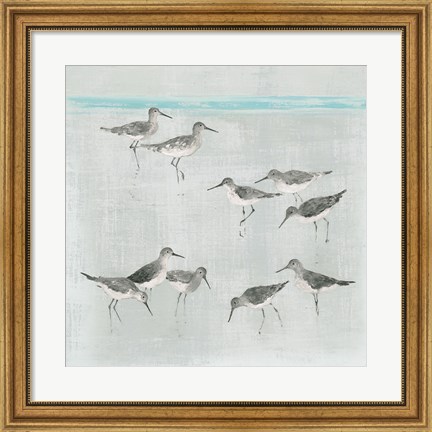 Framed Sandpipers Gray Print