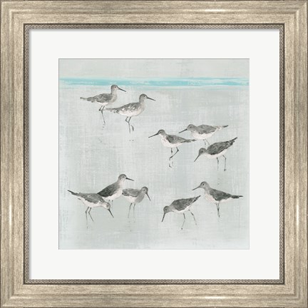 Framed Sandpipers Gray Print