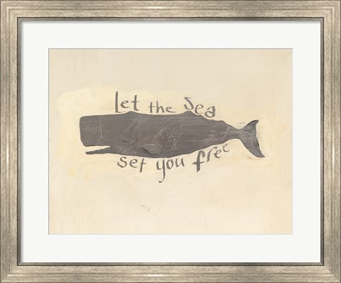 Framed Whale Element Words v2 Print