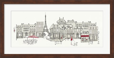 Framed World Cafe II Paris Red Print