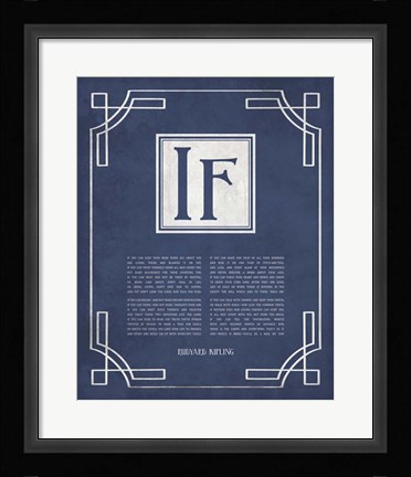 Framed If by Rudyard Kipling - Ornamental Border Blue Print