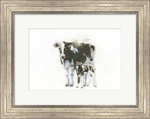 Framed Cow and Calf Light Print