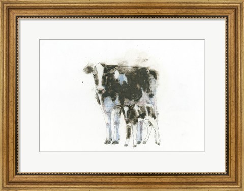 Framed Cow and Calf Light Print