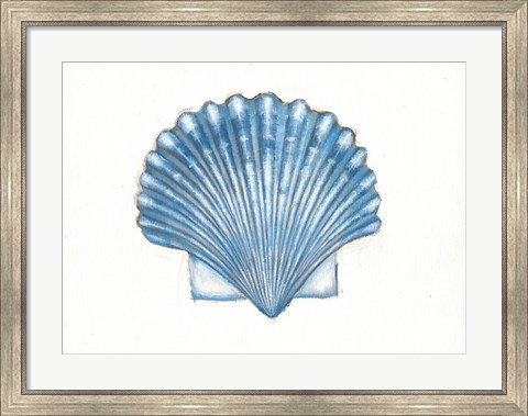 Framed Navy Scallop Shell Print