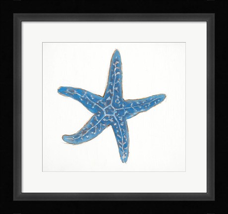Framed Navy Starfish Print