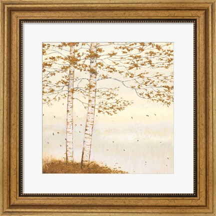 Framed Golden Birch I Off White Print