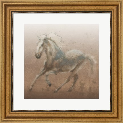 Framed Stallion II on Leather Print