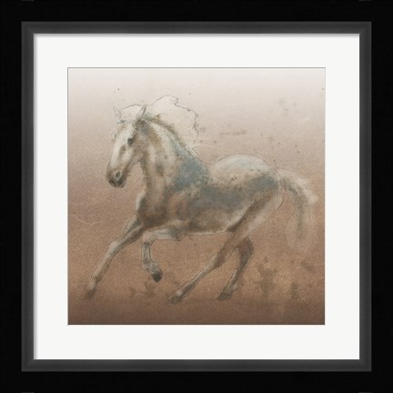 Framed Stallion II on Leather Print