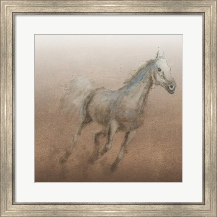 Framed Stallion I on Leather Print