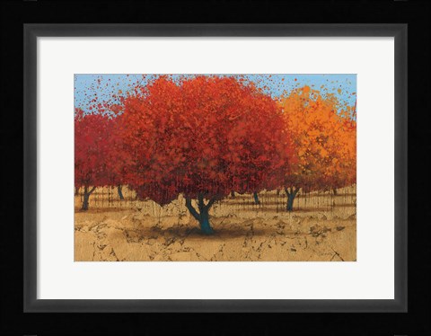 Framed Orange Trees II Print
