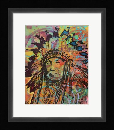 Framed Native American V Print