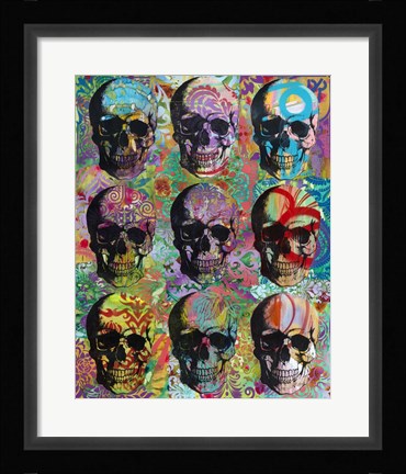Framed 9 Skulls Print