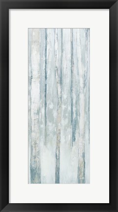 Framed Birches in Winter Blue Gray Panel III Print