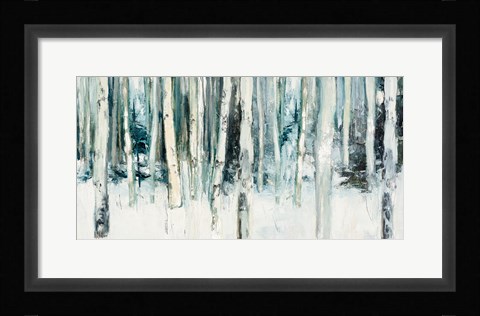 Framed Winter Woods III Light Trees Crop Print