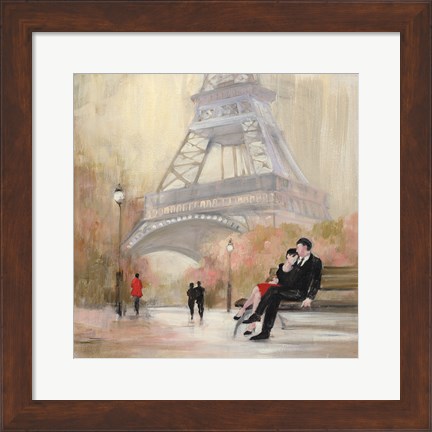 Framed Romantic Paris I Red Jacket Print