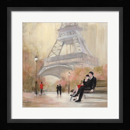 Framed Romantic Paris I Red Jacket Print
