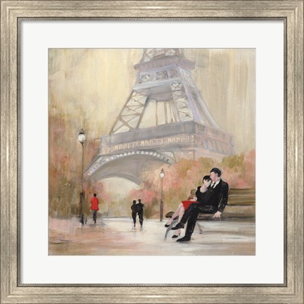 Framed Romantic Paris I Red Jacket Print