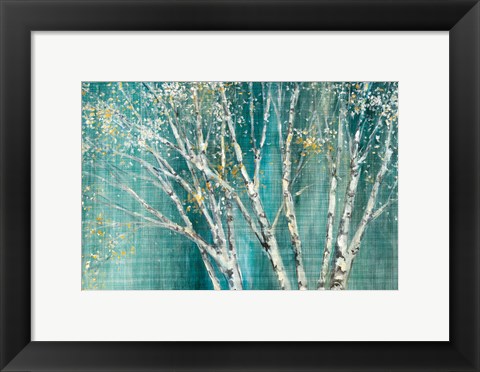 Framed Blue Birch Horizontal Print