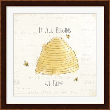 Framed Bee and Bee I Print