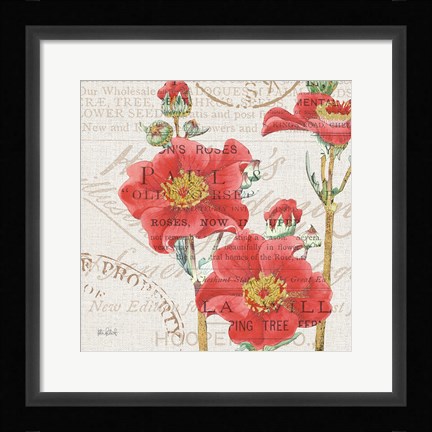 Framed Bookshelf Botanical V Print