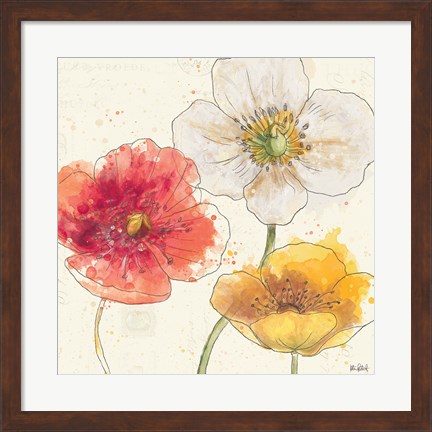 Framed Painted Poppies IV Print