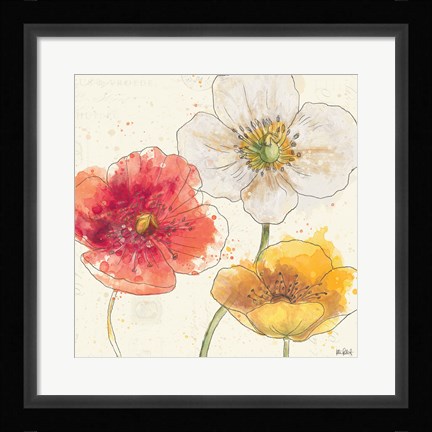 Framed Painted Poppies IV Print
