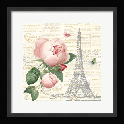 Framed Roses in Paris IV Print