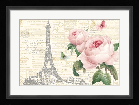 Framed Roses in Paris I Print