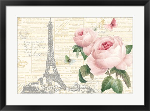 Framed Roses in Paris I Print