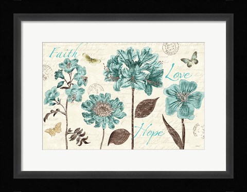 Framed Slated Blue V Print